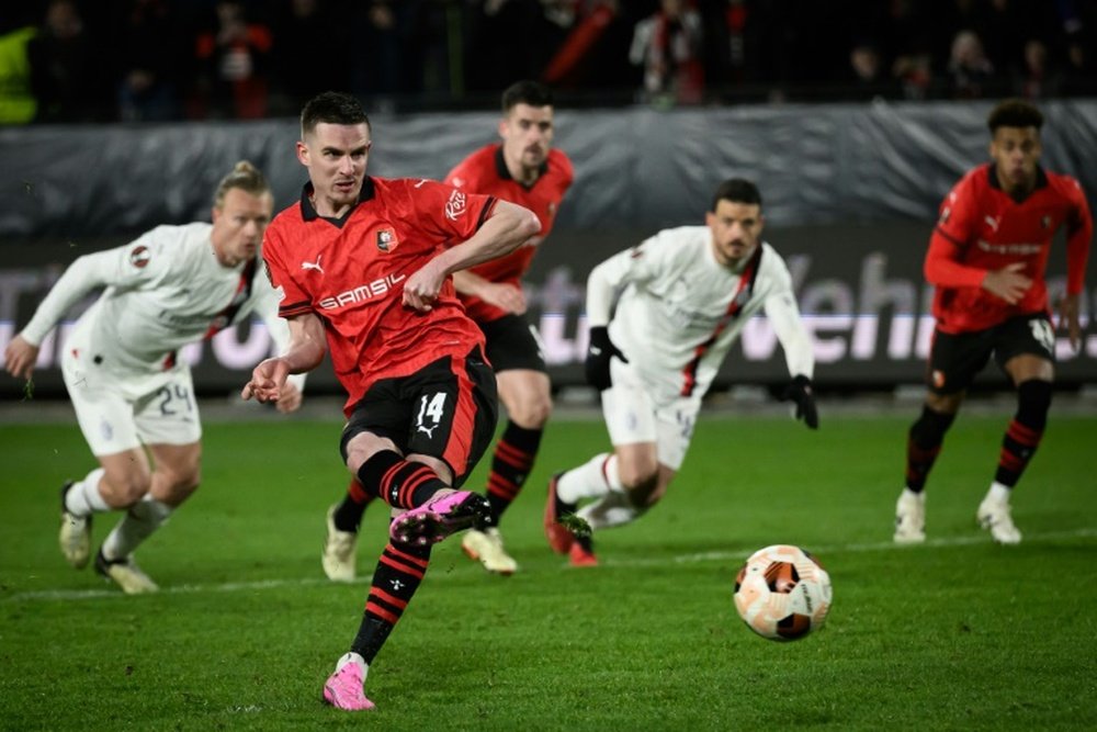 O Rennes venceu por 3 a 2 o Milan. AFP (Agencia France Presse)