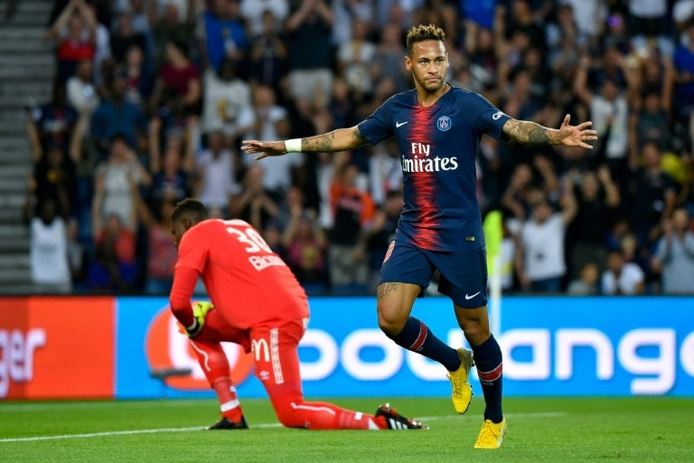 Neymar fue el mejor del PSG sin Cavani ni Mbappé. AFP