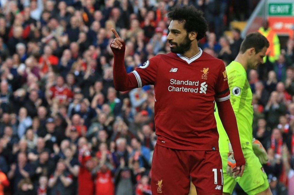 Salah has been unstoppable this season at Anfield. AFP