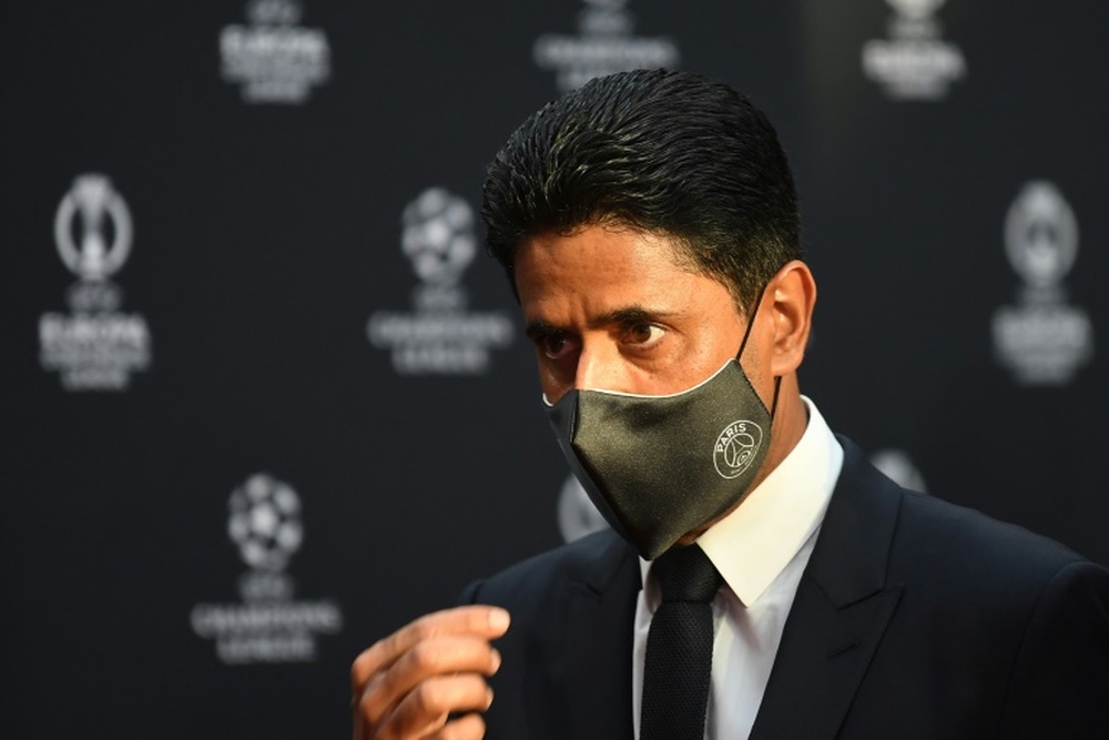 Al-Khelaïfi picó a Mbappé en la noche de Messi. AFP
