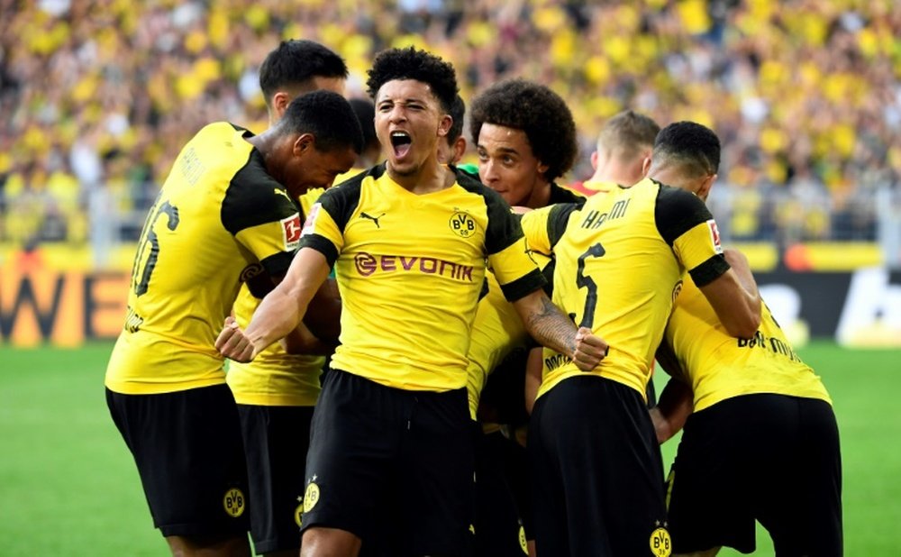 Jadon Sancho, 18, (C) is shining this season in an impressive Borussia Dortmund team. AFP