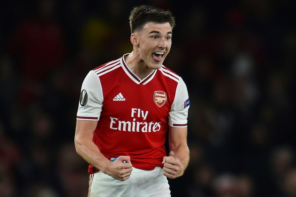 Kieran Tierney may be ruled out of Arsenal's match with Man City. AFP