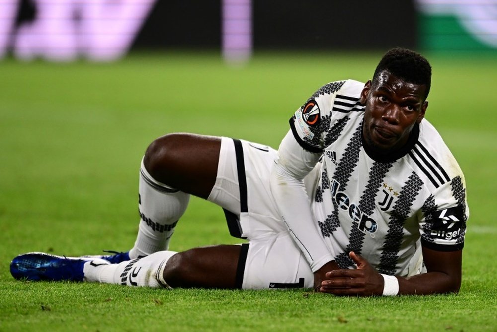 Pogba tested positive for testosterone in an anti-doping test. AFP