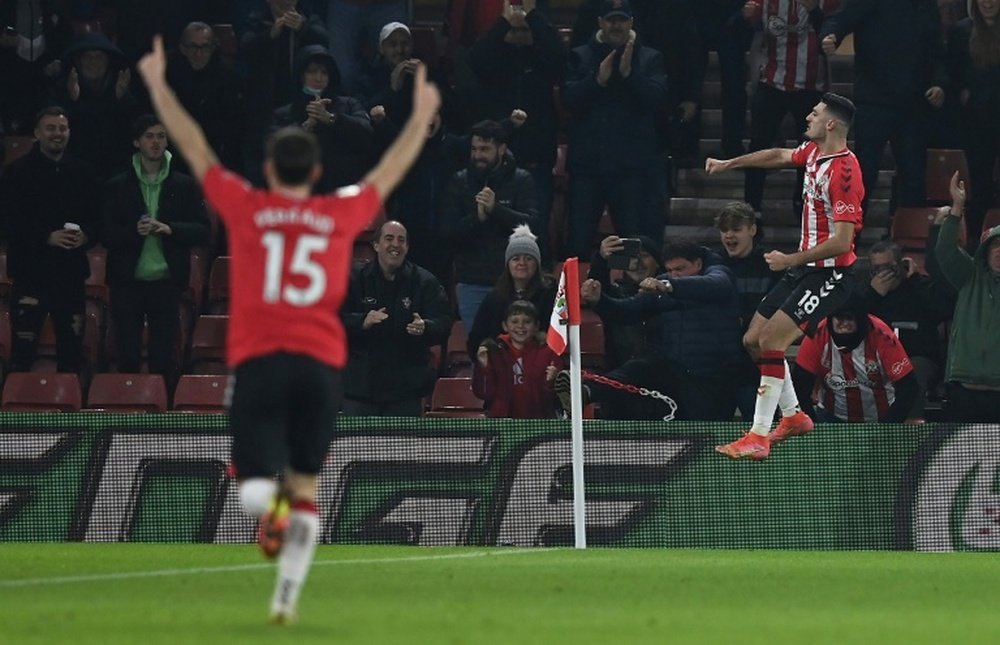 Armando Broja, la gran sorpresa del Southampton. AFP