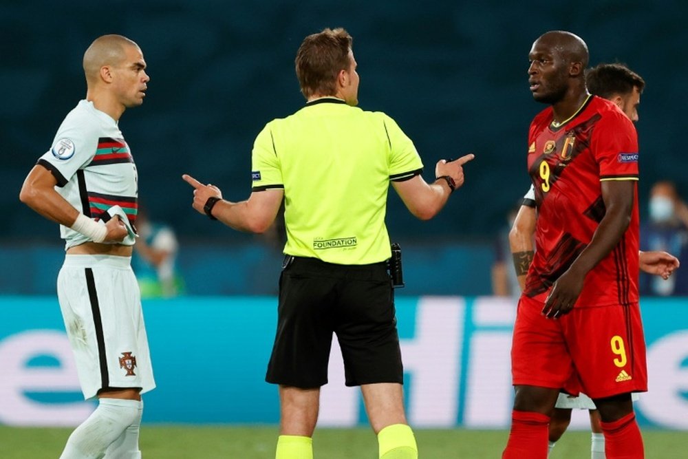 Felix Brych took charge of the last-16 tie between Belgium and Portugal. AFP
