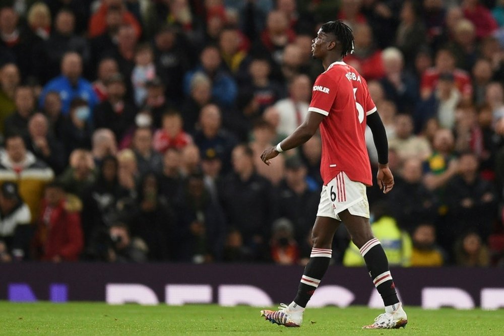 Paul Pogba was sent off for a horrible tackle on Liverpool midfielder Naby Keita. AFP