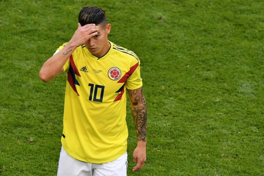 James Rodriguez left the field after half an hour. AFP