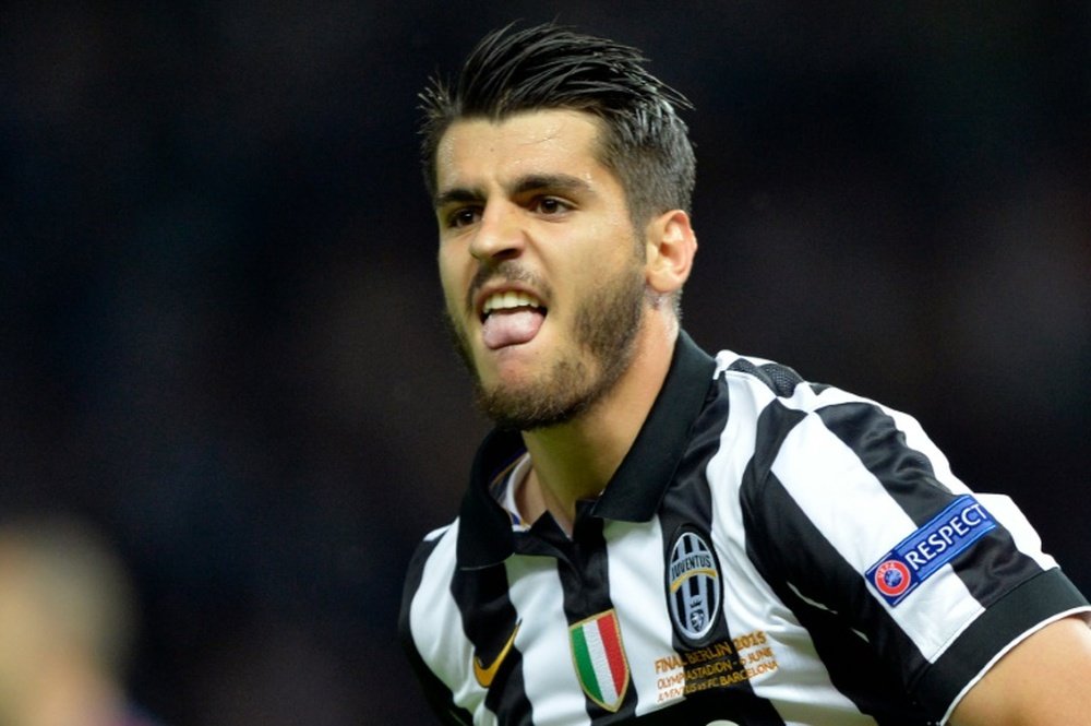 Juventus forward Alvaro Morata, pictured on June 6, 2015, scored a brace against Inter Milan after being given a rare start