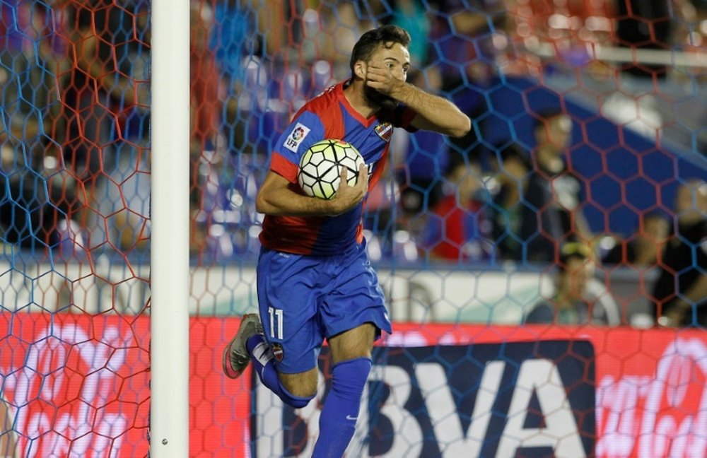 Jose Luis Morales, pictured on September 23, 2015, gave Levante hope, but the team eventually lost 3-1 to Malaga