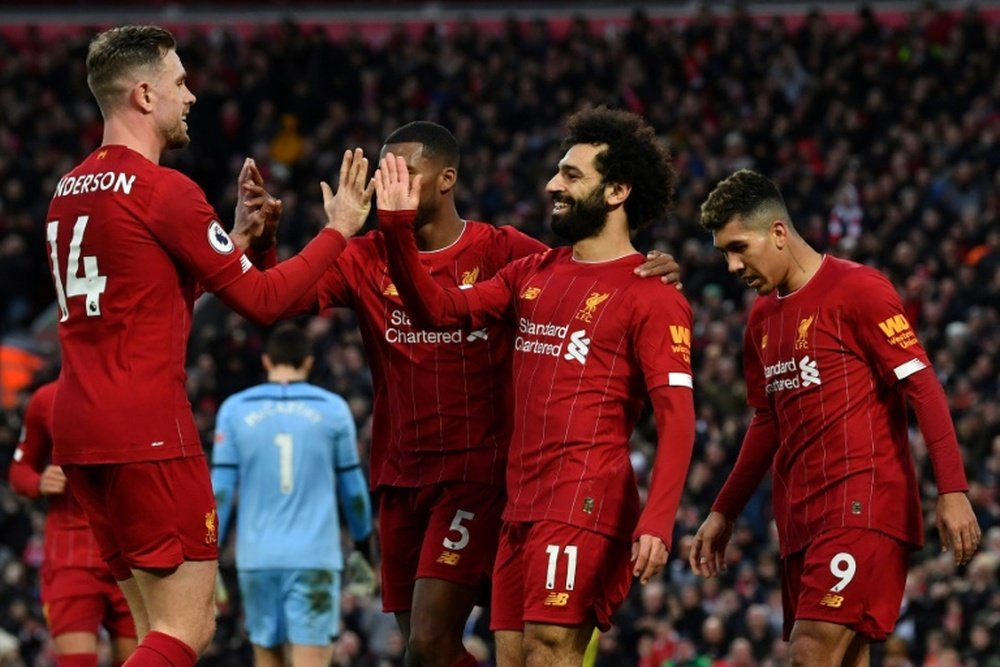 Salah y Henderson fueron padres ¡nueve meses después del 4-0 al Barça! AFP