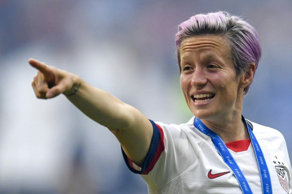 Megan Rapinoe valora un futuro en España. AFP