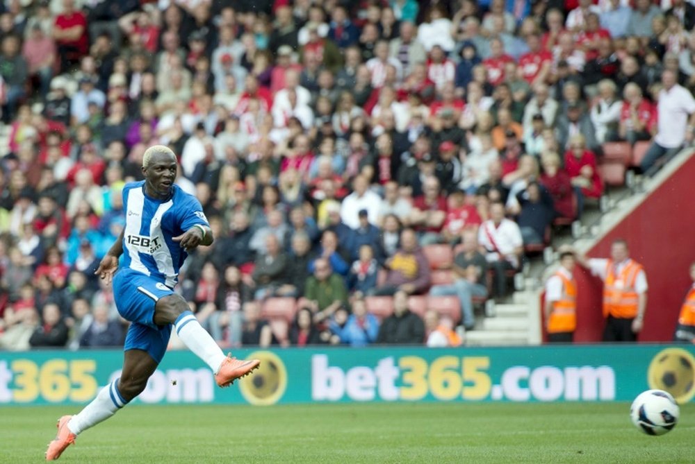 Evertons Arouna Kone, pictured in action on August 25, 2012, rescued his team five minutes from the end with a goal to bring the match against Watford to a 2-2 draw