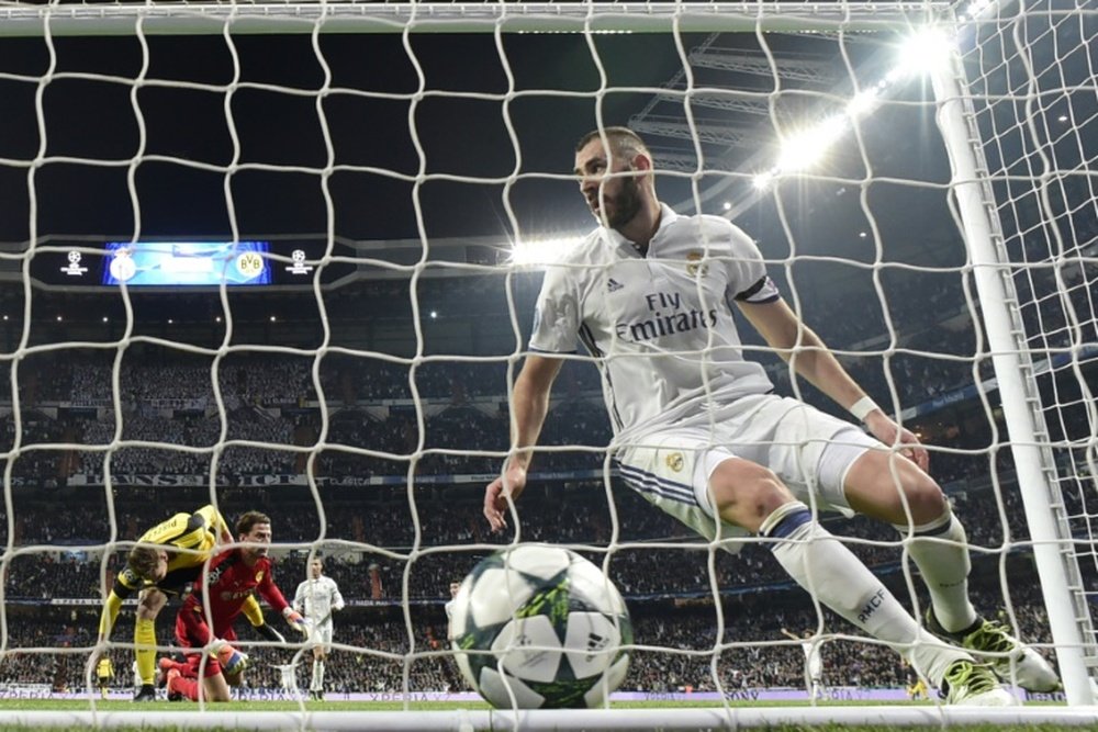 Le Real Madrid dans un match en Ligue des champions contre Borussia Dortmund. AFP