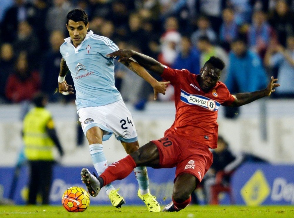 Augusto Fernandez (L) playing for Celta Vigo in December, before signing for Atletico Madrid