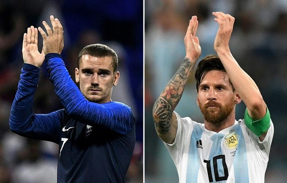 Tercer duelo histórico entre Argentina y Francia en los Mundiales. AFP