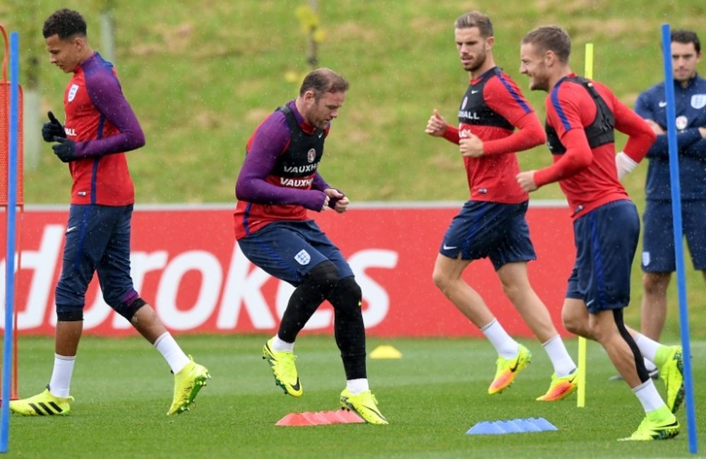 Wayne Rooney during a training session. AFP
