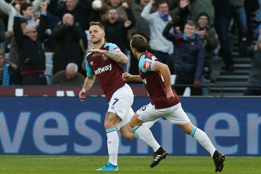 Arnautovic's future at West Ham is murky. AFP