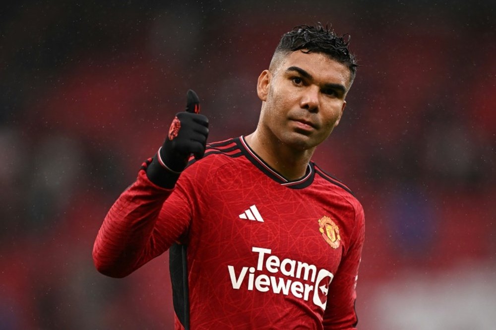 Manchester United midfielder Casemiro is back on the grass. AFP