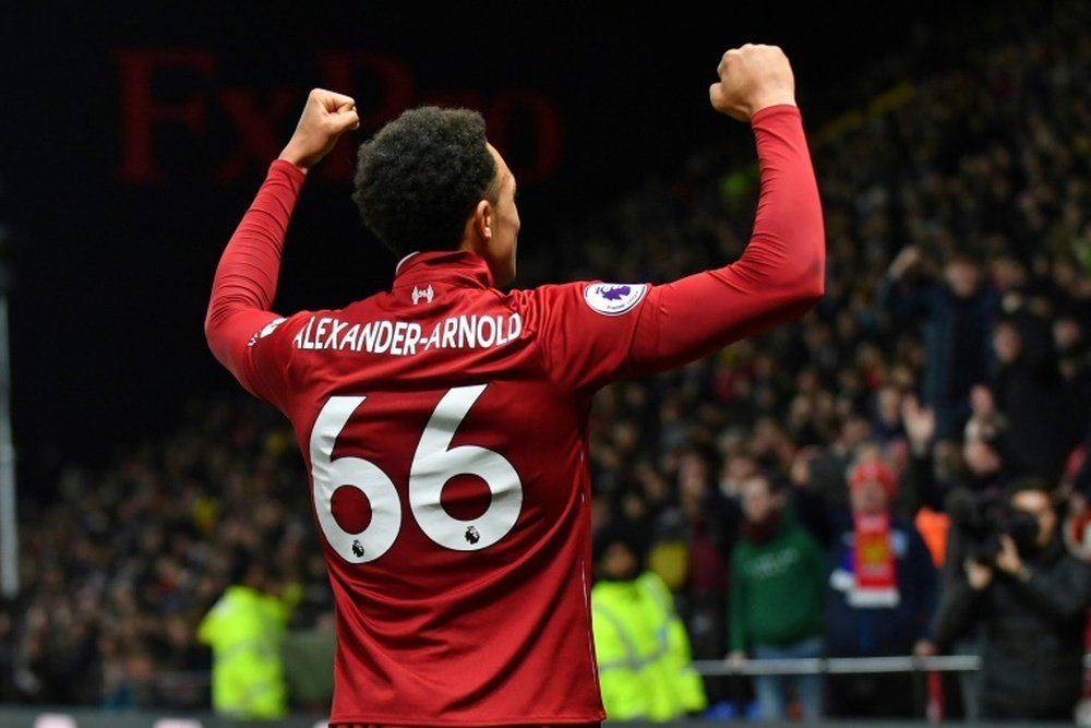 Alexander-Arnold looks set to rejoin the squad in a few weeks time. AFP