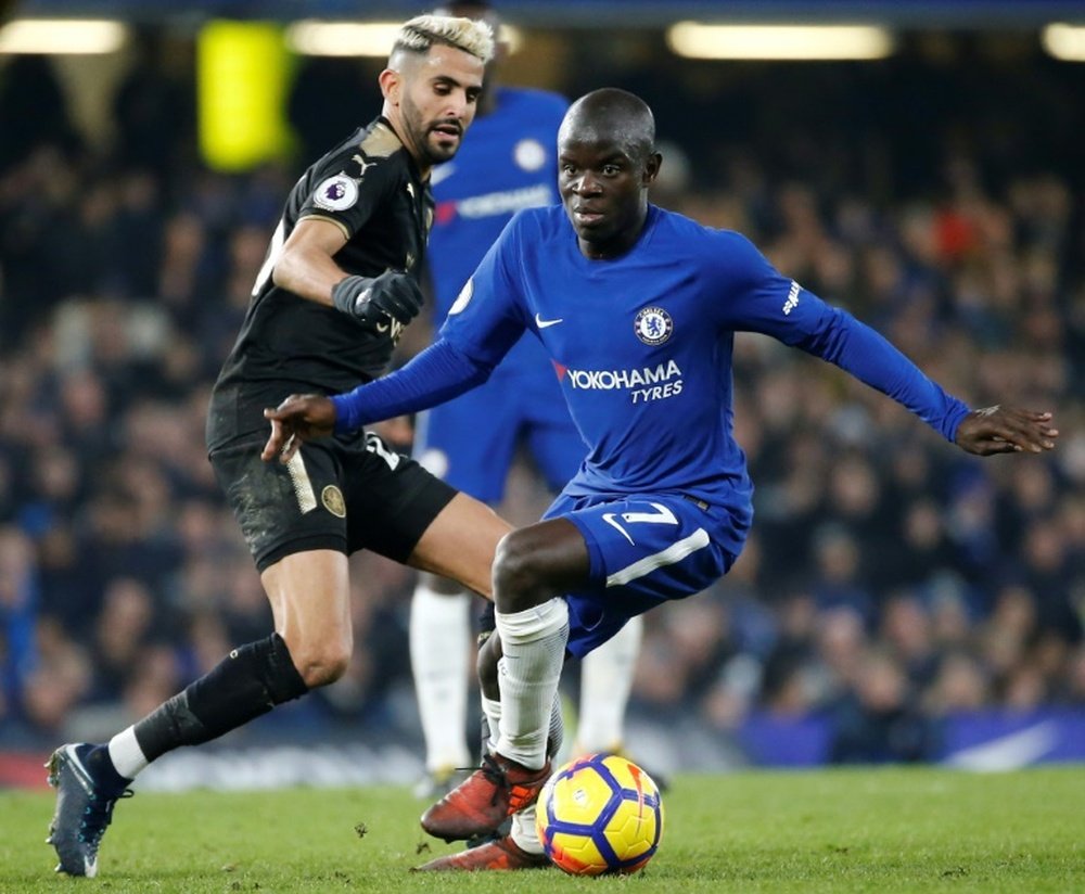 Kante is set to face his former club as Chelsea take on Leicester. AFP