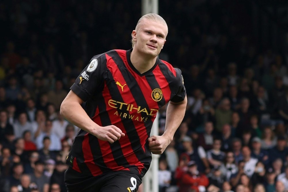 Haaland scored his 34th Premier League goal this season. AFP