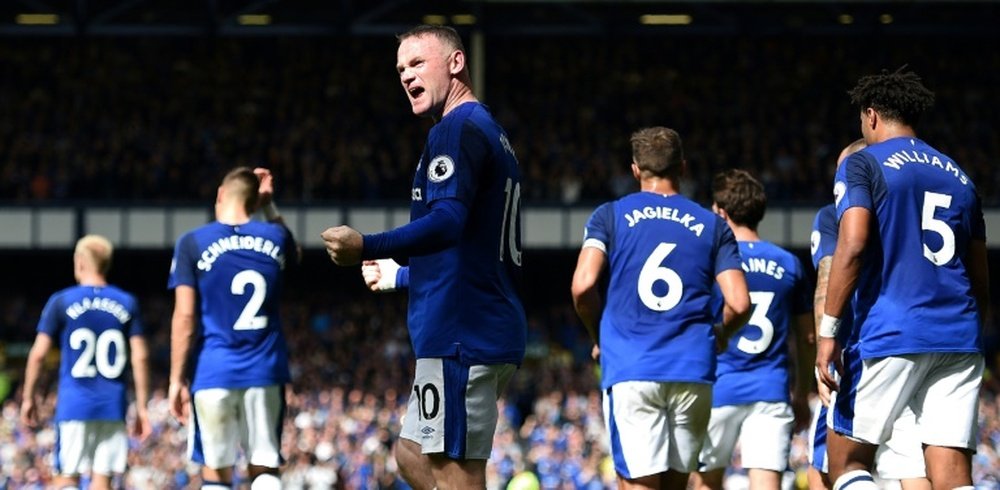 Rooney scored in Everton's win over Stoke on Saturday. AFP