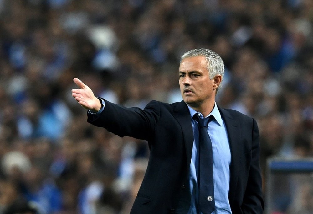 Chelseas Portuguese manager Jose Mourinho gestures during the UEFA Champions League Group G football match at the Dragao stadium in Porto on September 29, 2015