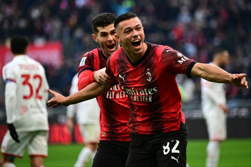 El Milan le hizo 3 goles al Monza. AFP
