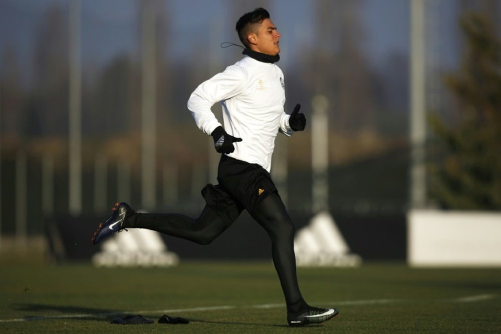 Juventus forward Paulo Dybala takes part in a training session. AFP