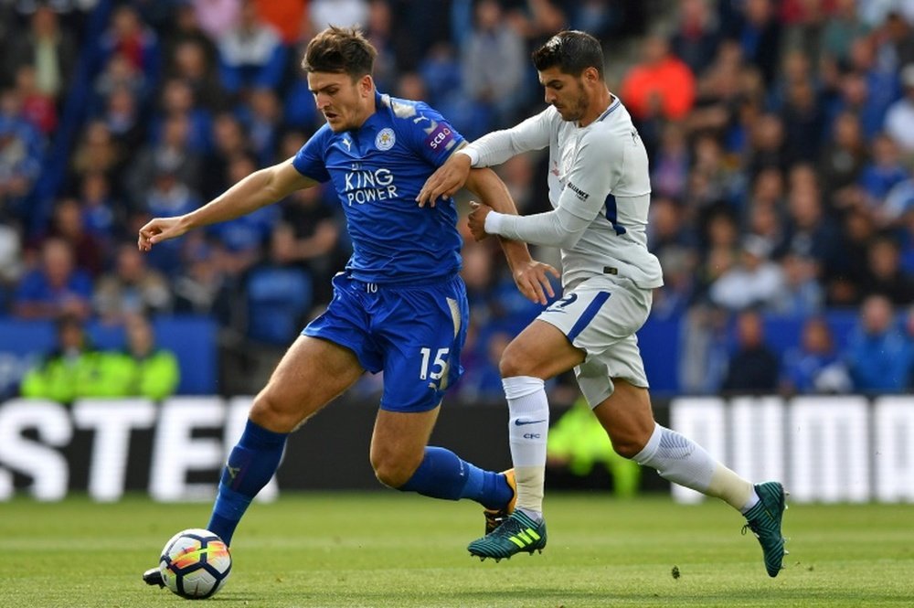 Harry Maguire was close to leaving Leicester this summer. AFP