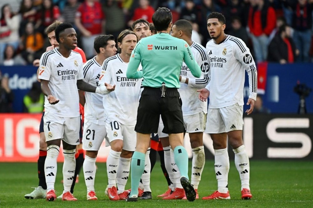 Jude Bellingham was sent-off in Real Madrid's clash against Osasuna. AFP