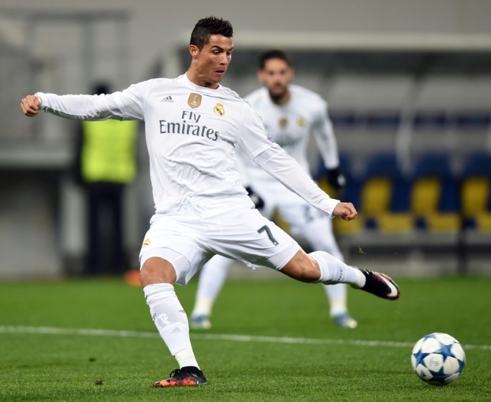 Real Madrids forward Cristiano Ronaldo scored twice during a UEFA Champions League match against Shakhtar Donetsk in Lviv on November 25, 2015
