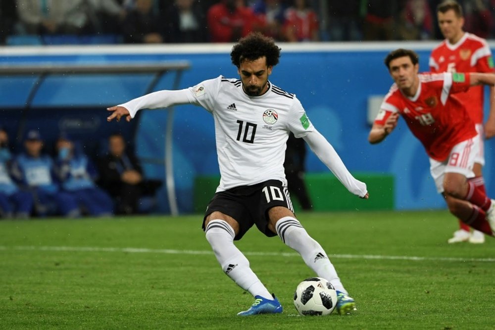 El 'Faraón' marcó en su debut en el Mundial. AFP