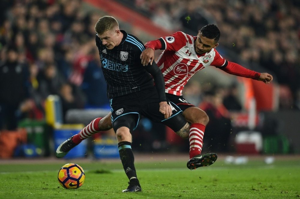 Les joueurs du West Bromwich et Southampton lors d'un match de Premier League. AFP