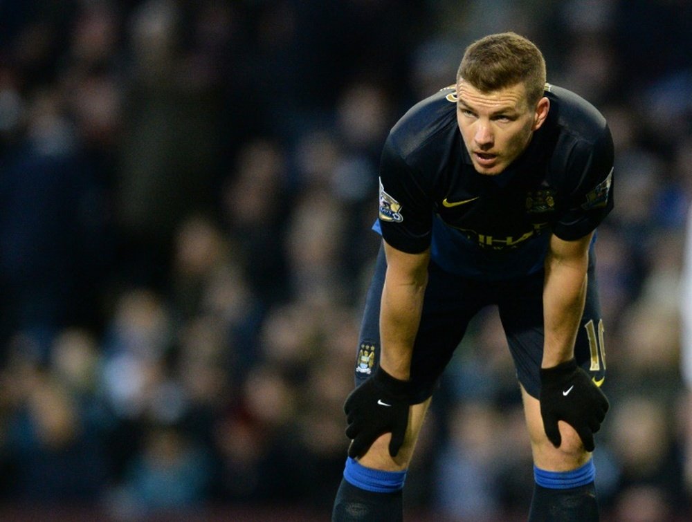 Edin Dzeko spent five seasons in the Premier League with Manchester City. AFP