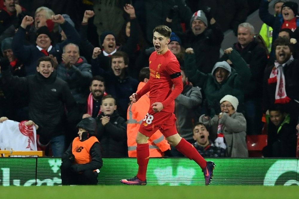 Woodburn became Liverpool's youngest goalscorer against Leeds in last year's EFL Cup. AFP