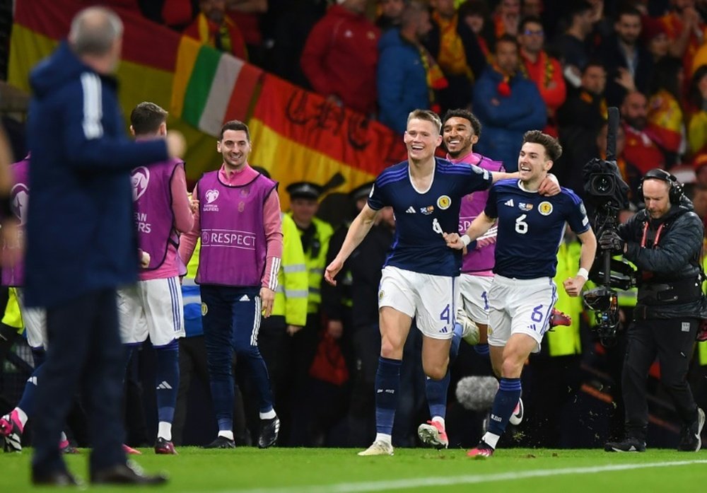 Scott McTominay lideró a Escocia en la victoria sobre España. AFP