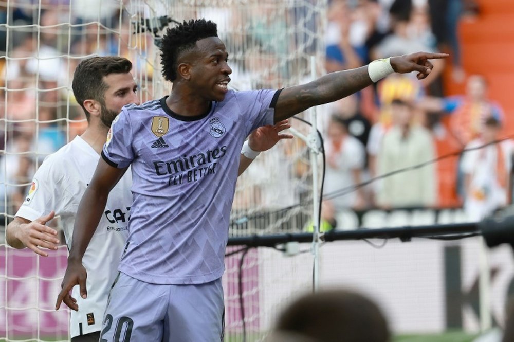 The tense match saw Vinicius Jr get a straight red. AFP