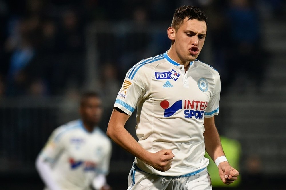 Marseilles forward Lucas Ocampos, pictured on December 16, 2015, damaged ligaments in his left ankle