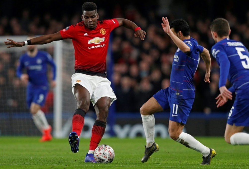 Paul Pogba was back to his best as Manchester United overcame Chelsea. AFP