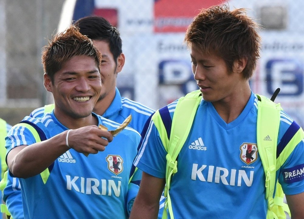Kawasaki Frontale forward Yoshito Okubo (left) has tied the J-League scoring record