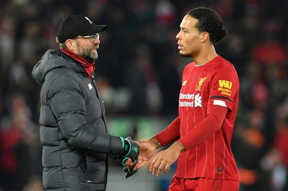 Virgil van Dijk s'entraine en salle. AFP