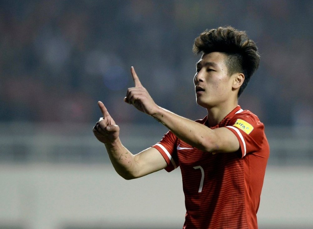 Wu Lei, una de las sensaciones del fútbol chino. AFP
