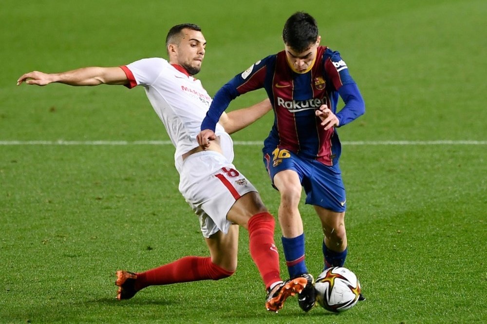 Pedri made his 50th Barcelona appearance on Saturday. AFP