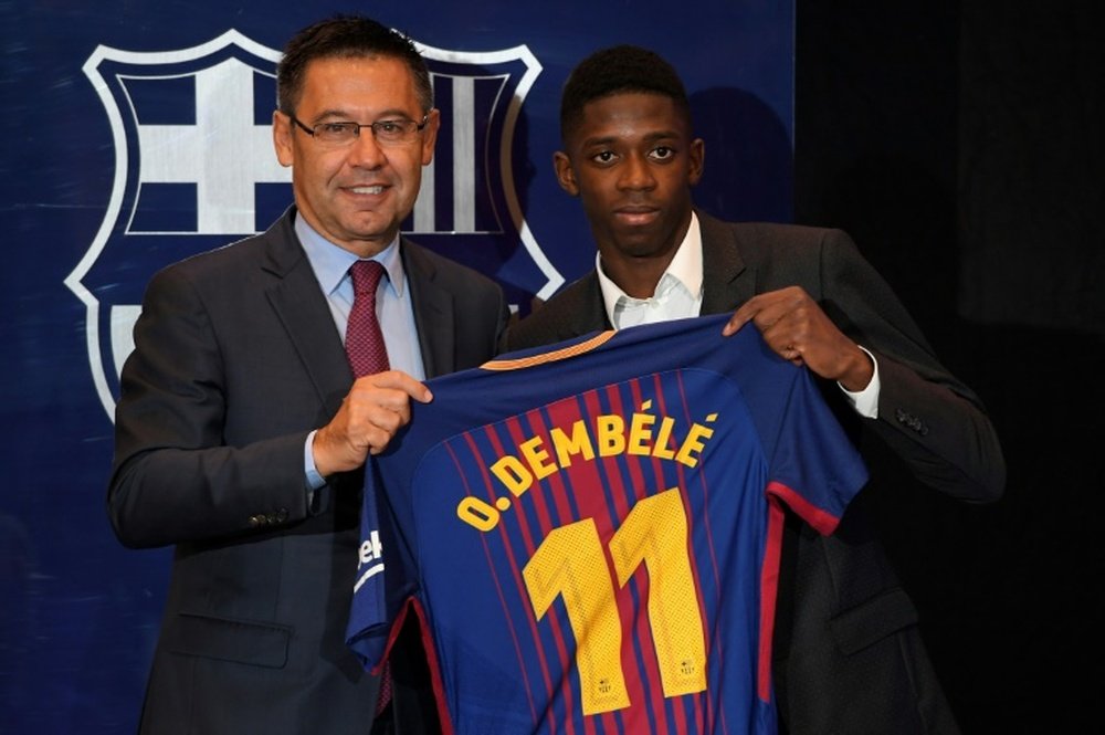 Dembele completed a €105million switch from Borussia Dortmund on Monday. AFP