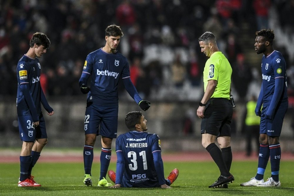 B-Sad have had their next match postponed after playing with nine men v Benfica. AFP