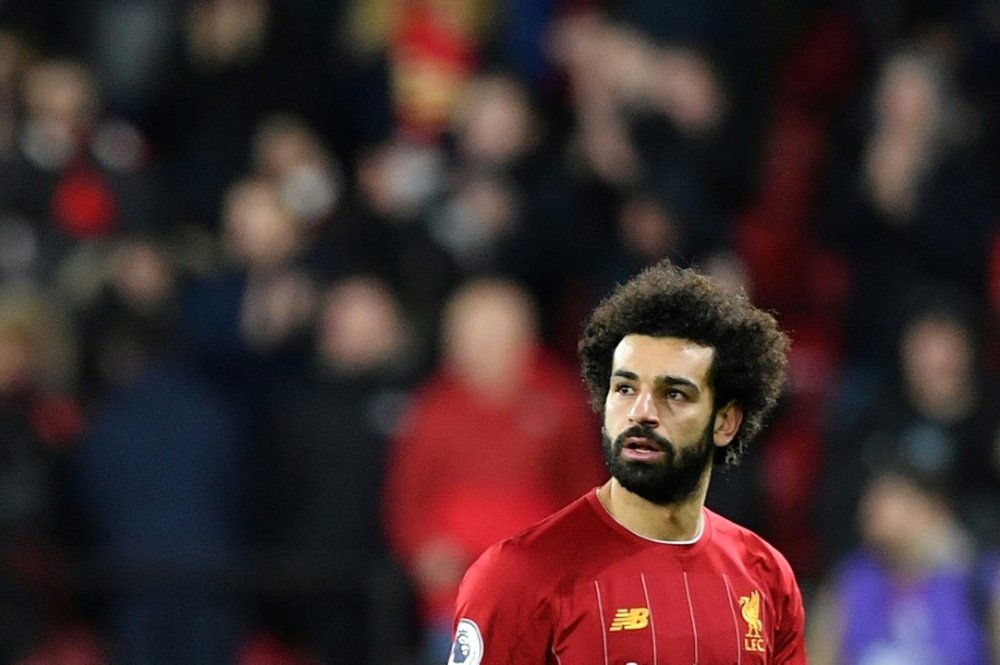 A reação de Salah após a derrota do fim de semana contra o Watford. AFP