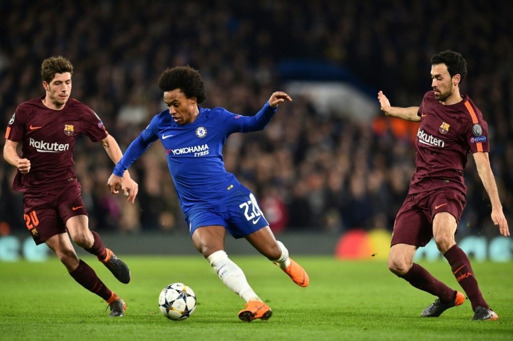 Willian scored Chelsea's only goal on Tuesday to give them the lead. AFP