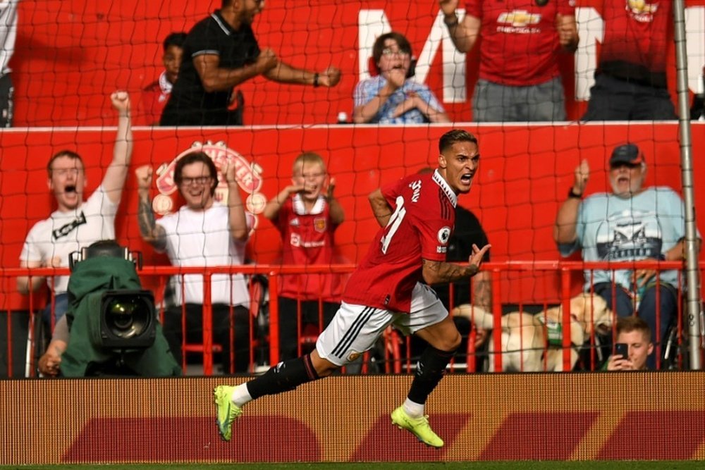 Antony scored on his debut as Man Utd beat Arsenal. AFP