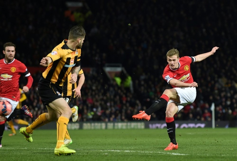 James Wilson, en la rampa de salida del United. AFP